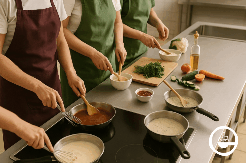 Frische Saucen statt Fertigprodukte: Ein Praxistag für die Schulküche